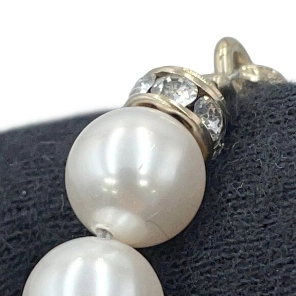 CHANEL Heart Rhinestone Pearl Long Necklace Gold Plated/Rhinestone/Faux Pearl - Picture 9 of 12